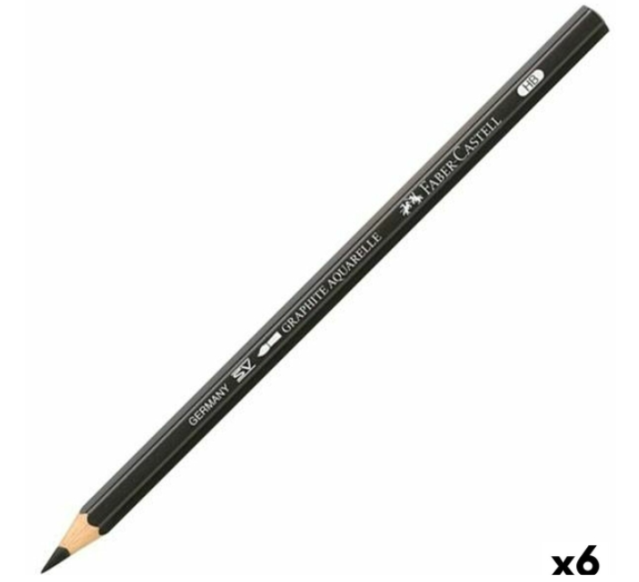 Pencil Faber-Castell Graphite Aquarelle Watercolour Black Hexagonal HB (6 Units)