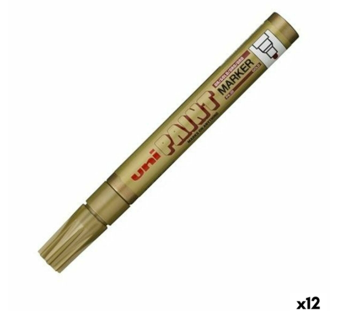 Permanent marker Uni-Ball PX-20 Golden (12 Units)